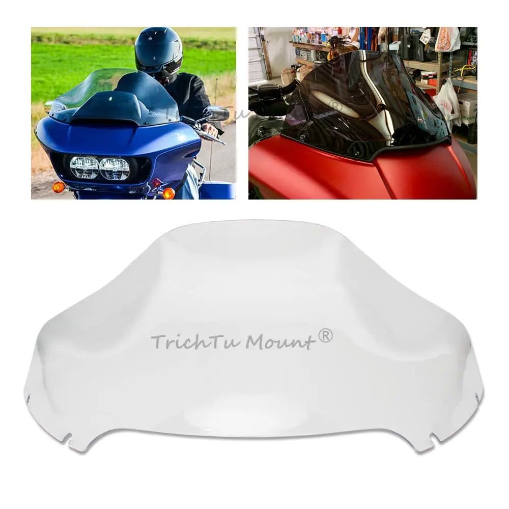 

13" Motorcycle Accessory Clear Fairing Deflector Wave Windshield Windscreen Fit For Harley Road Glide FLTRX FLTR FLTRU 2015+