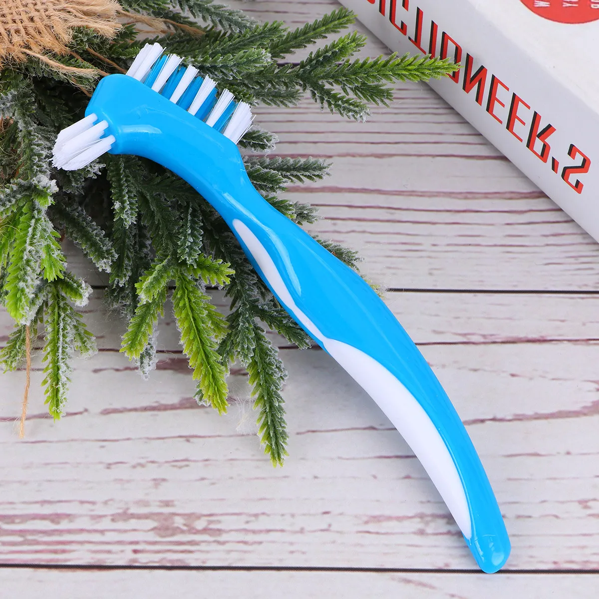 6Pcs Dental Cleaning Brush False Teeth Cleaner Double Sided Toothbrush Oral Care Non Slip Handle Effective Removal