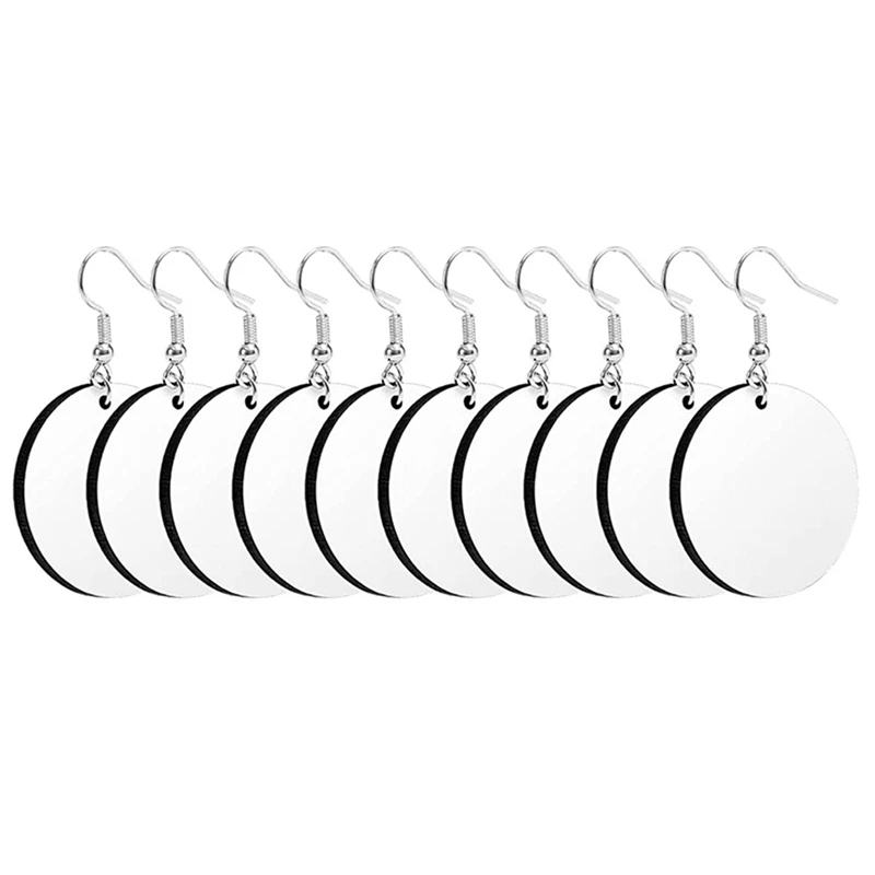 

Круглые серьги из ДВП с сублимационной печатью, без отделки для изготовления ювелирных изделий «сделай сам», белый цвет, без отделки, 60 штук