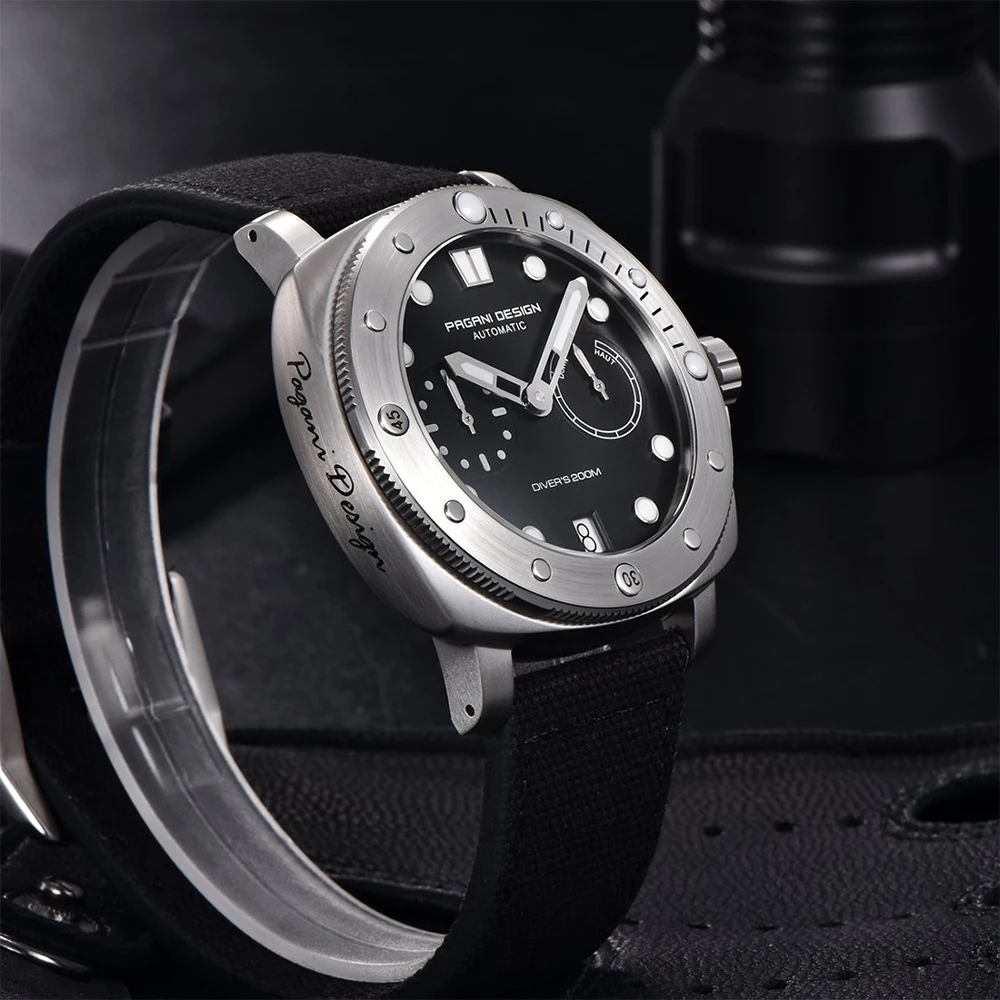 PAGANI DESIGN New Men's Mechanical Watch Top Luxury Men's Automatic Diver Watch 200m Waterproof Sapphire Glass Nylon Strap watch