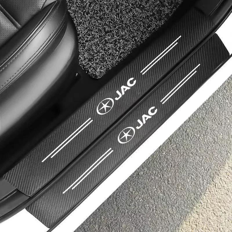 Carbon Fiber Car Door Sill Anti Scratch Stickers For JAC S2 J3 JS2 S3 JS3 J2 S5 T8 Refine J5 J6 J7 J4 Trunk Bumper Guard Decals