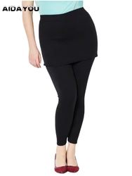 Leggings de talla grande para mujer, faldas, prendas de vestir, pantalones largos sobre la cadera, Otoño, diario, ouc1522