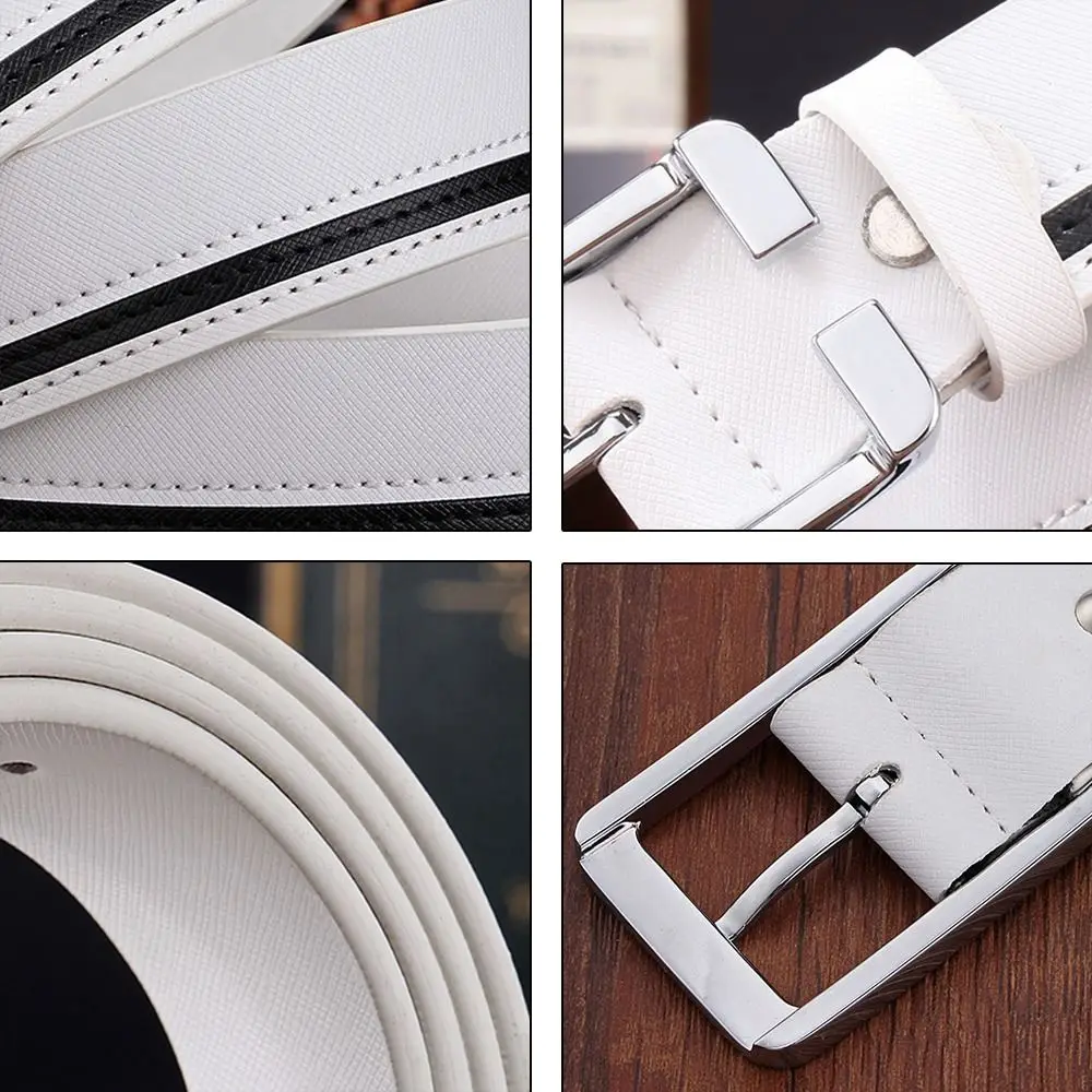 حزام جلد أصلي مع مشبك دبوس معدني ، حزام خصر ، علامة تجارية عصرية ، كاجوال ، متعدد الاستخدامات ، تصميم فاخر ، أزياء