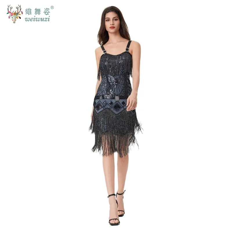 من المألوف الترتر حبة التطريز شرابة حزب مساء اللباس مثير الحمالات سليم صالح الخصر Cinching فساتين السهرة