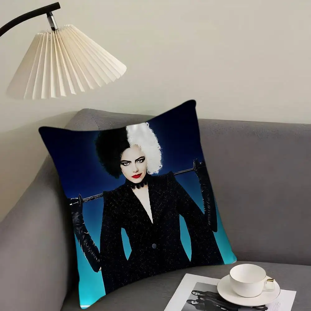 C-CRUELLA EMMA حجر الفيلم الكلاسيكي المخدة تون هدية غطاء الوسادة غرفة نوم المنزل أريكة كرسي مقعد ديكور كيس وسادة