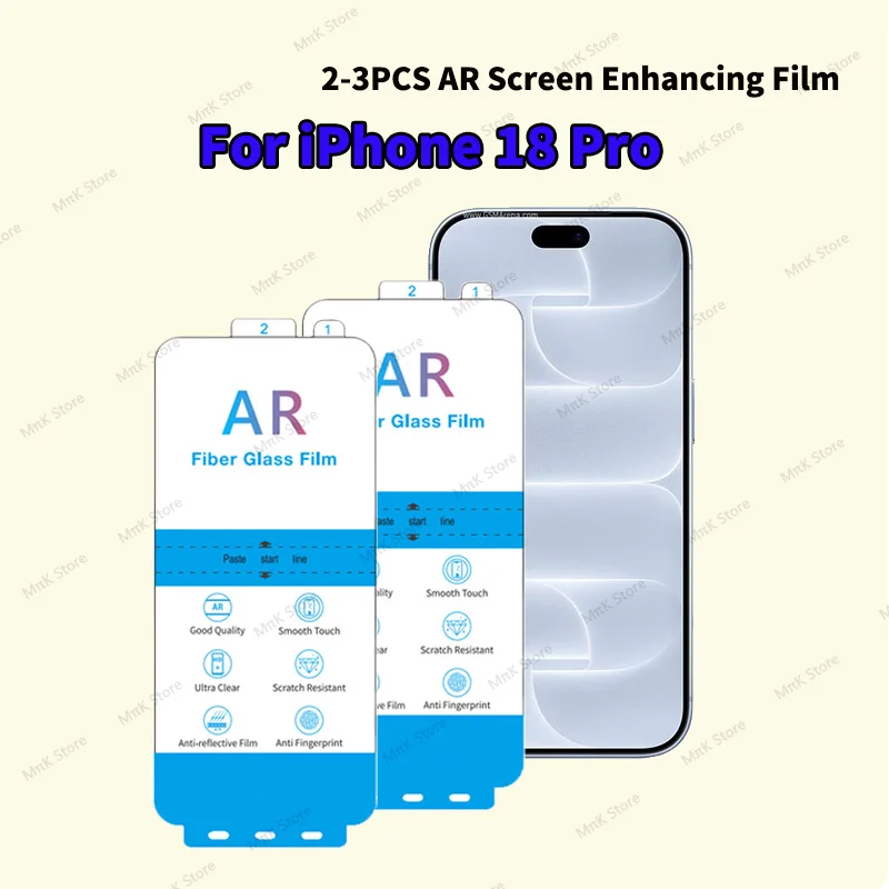 2PCS Clear AR Film For iPhone 18 Pro Max 18 Pro HD AR Anti Reflection Film Screen Protector Enhanced Transparency AR PET Film