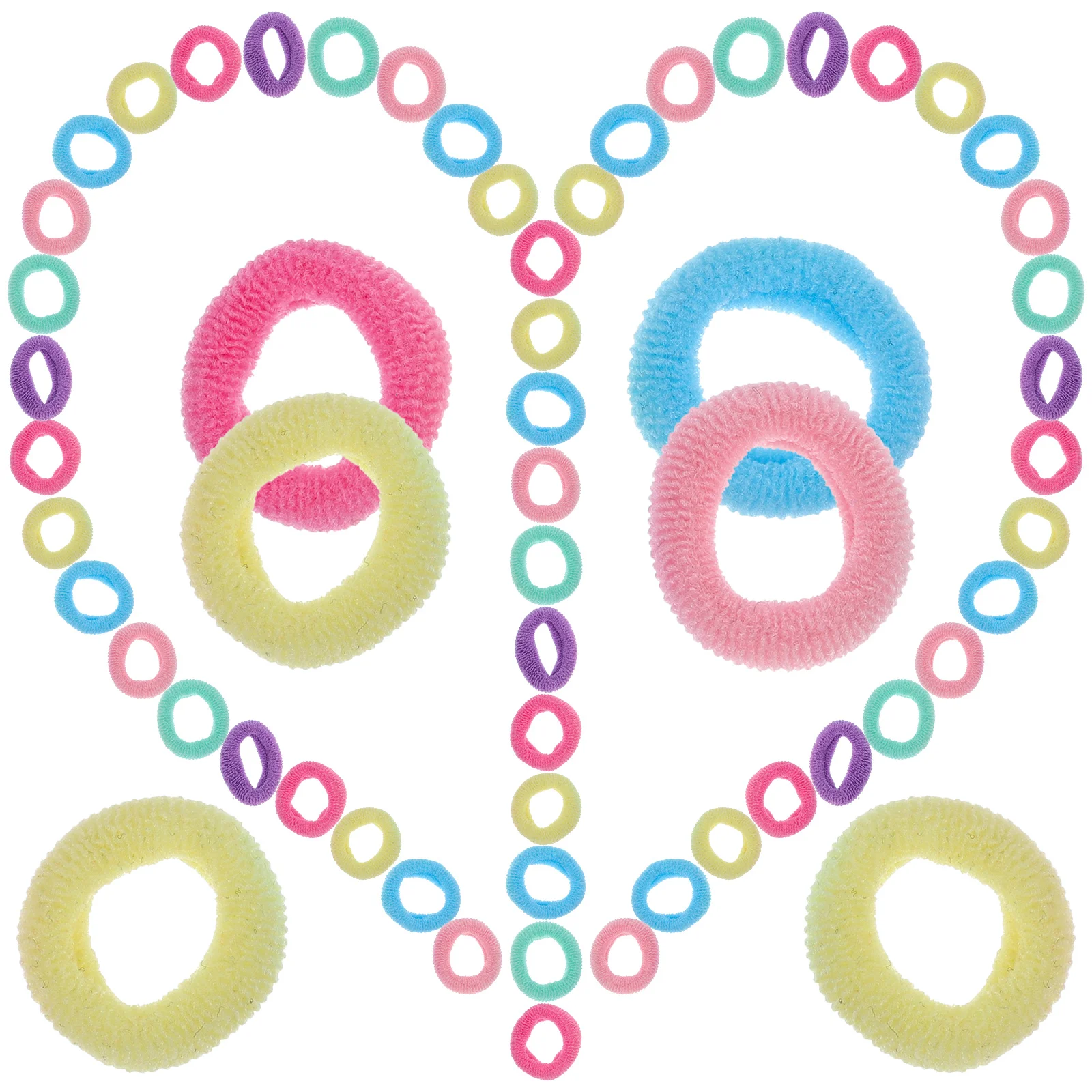 

80 Pcs Towel Ring Head Rope Little Girl Hair Accessories Tie Ties Cartoon Fabric Soft Child