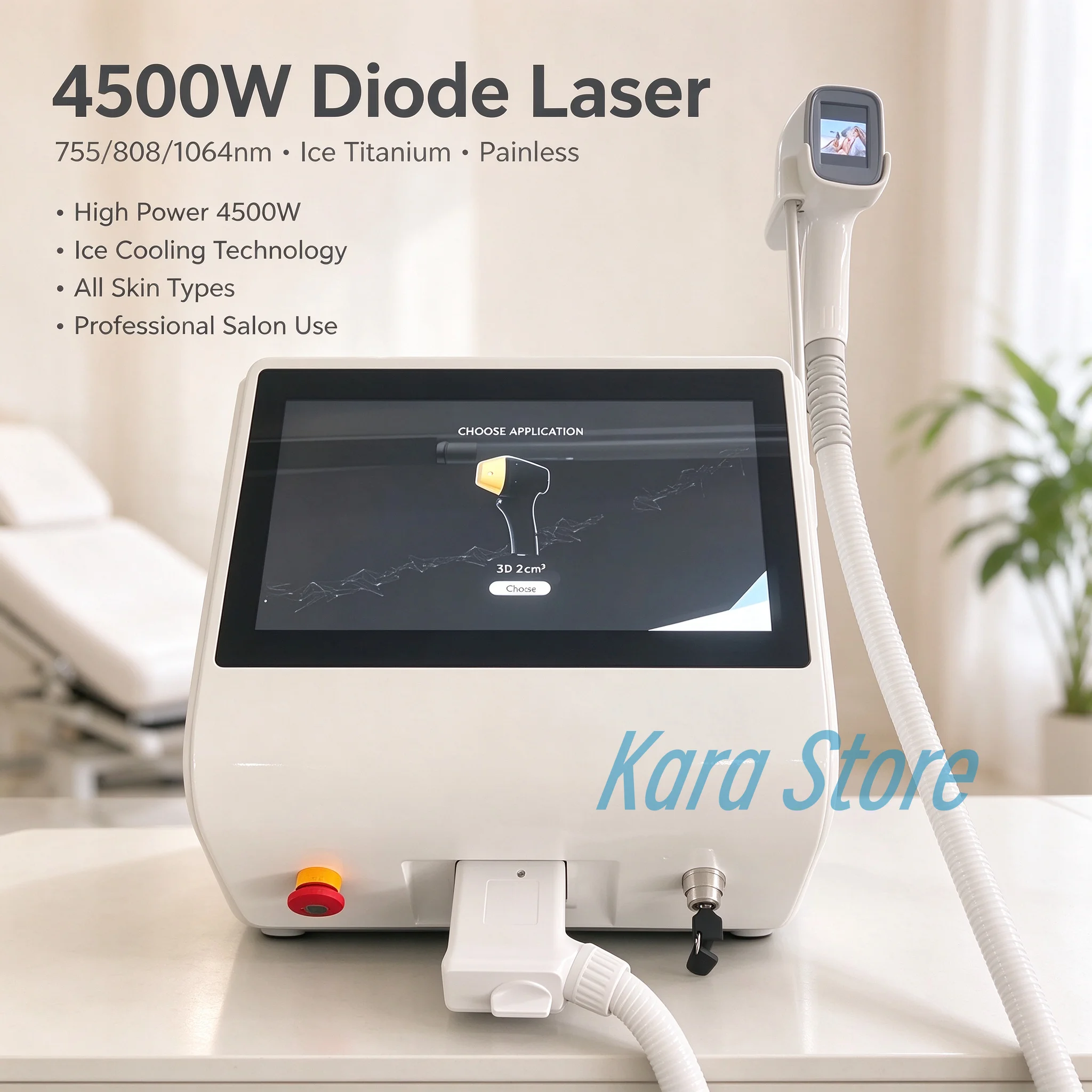 HIGH POWER 4000W hair removal beauty instrument ice titanium painless device 808 755 1064 940 diode laser hair removal machine