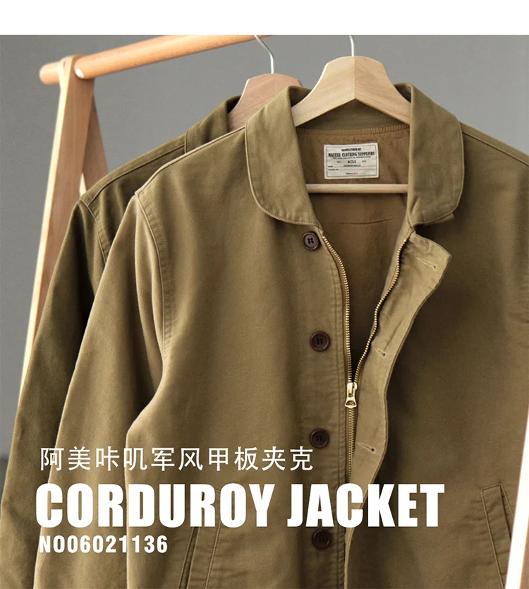 0602 # frühjahr und Herbst Neue Amerikanischen Retro Verdickt Casual Deck Jacke Männer der Mode 100% Baumwolle Gewaschen Alte Lose fracht Mantel – Detail 2