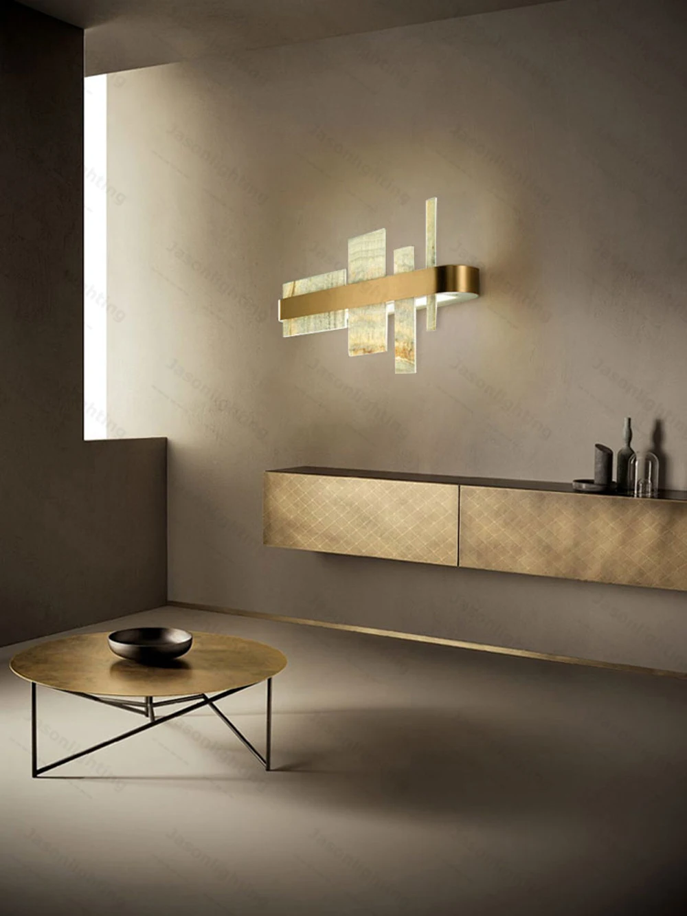 60-180CM Natural Marble Series Dimmable LED Chandelier