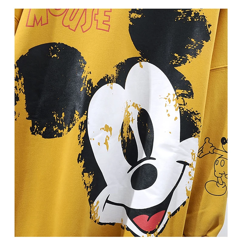 Women Hoodie cartoon Print Letter Printing Casual Long Sleeve Loose Autumn Fashion Female Tops Round Neck Streetwear