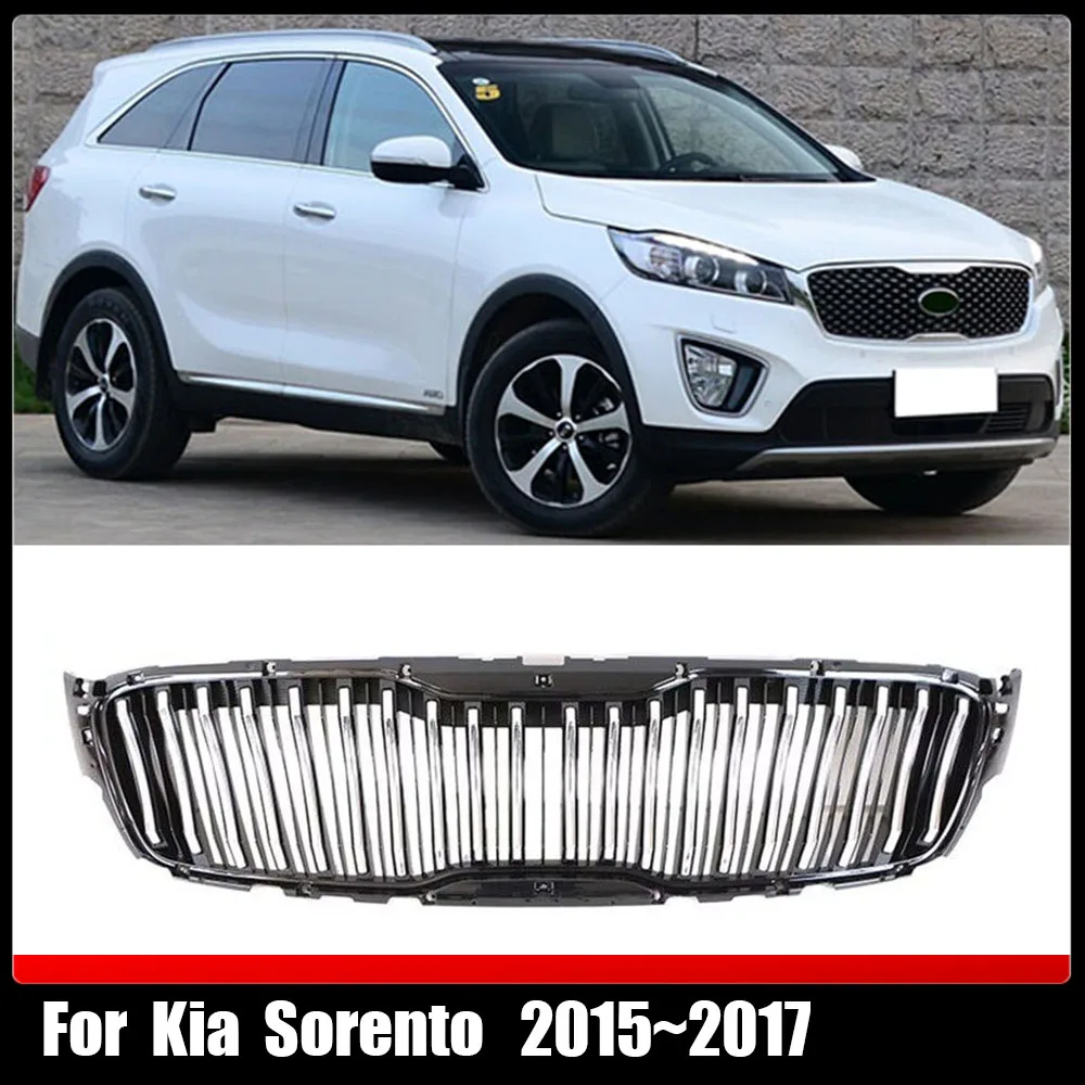 

High Quality Refit Front Grille Racing Grill Tuning ABS Radiator Grille Frame Trim Car Styling For Kia Sorento 2015~2017