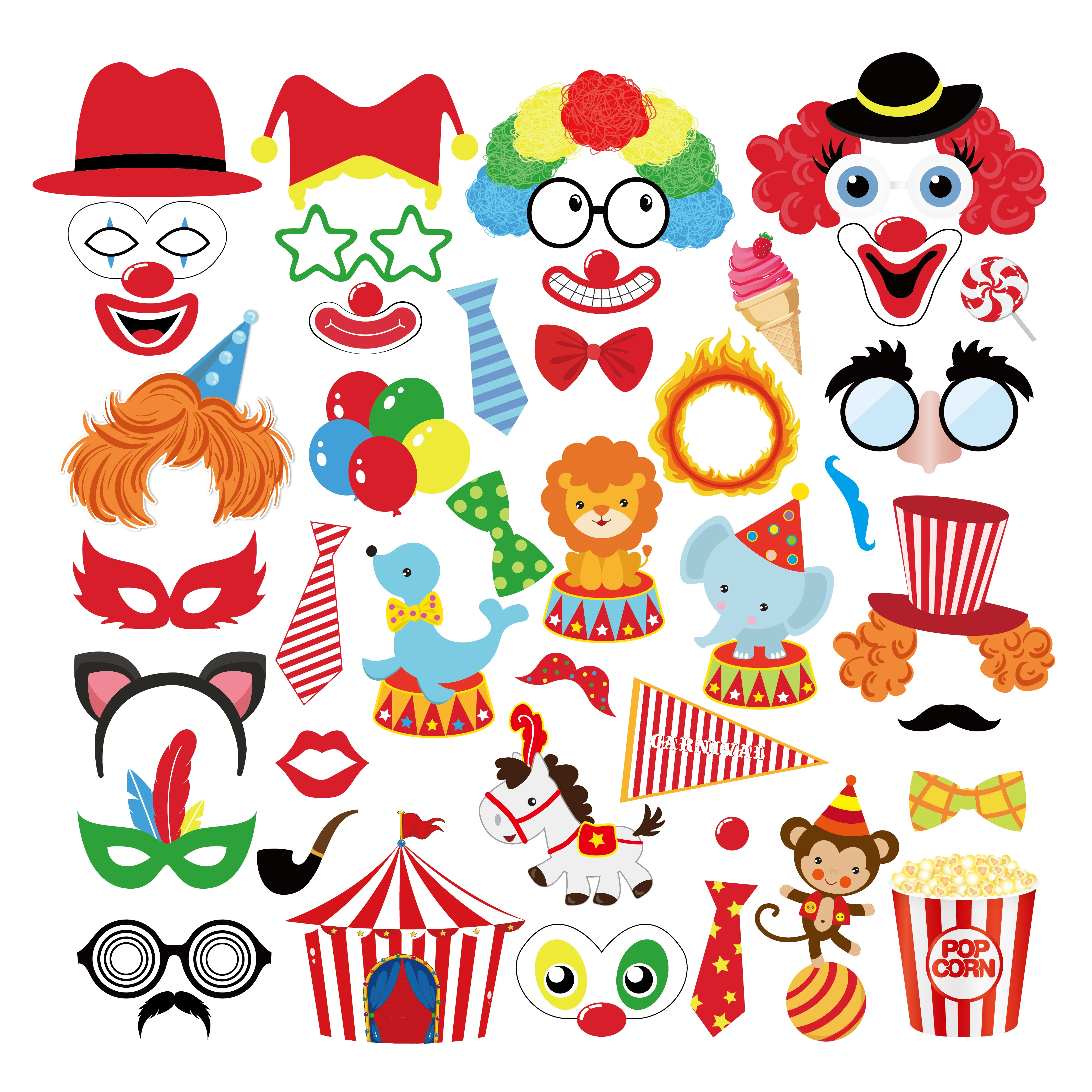 Zirkus-Einweggeschirr, Teller, Servietten, Tischdecke, Banner für Geburtstagsfeier, Geburtstagsdekoration, Festival-Partyzubehör – Detail 3
