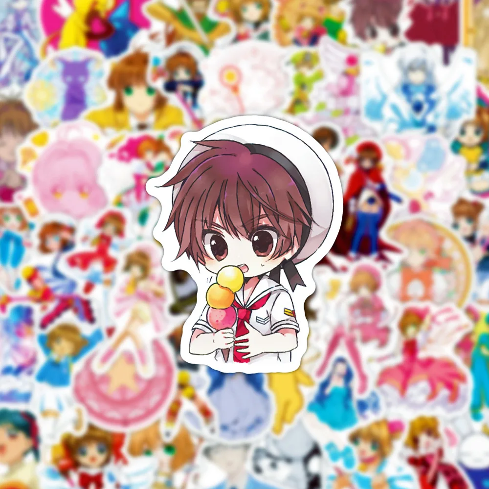 50PCS Card Captor Sakura Stikers Divertenti Anime Decalcomanie Adesivo magico Bagagli Laptop Chitarra Auto Bici Decorazione del fumetto Giocattoli per bambini