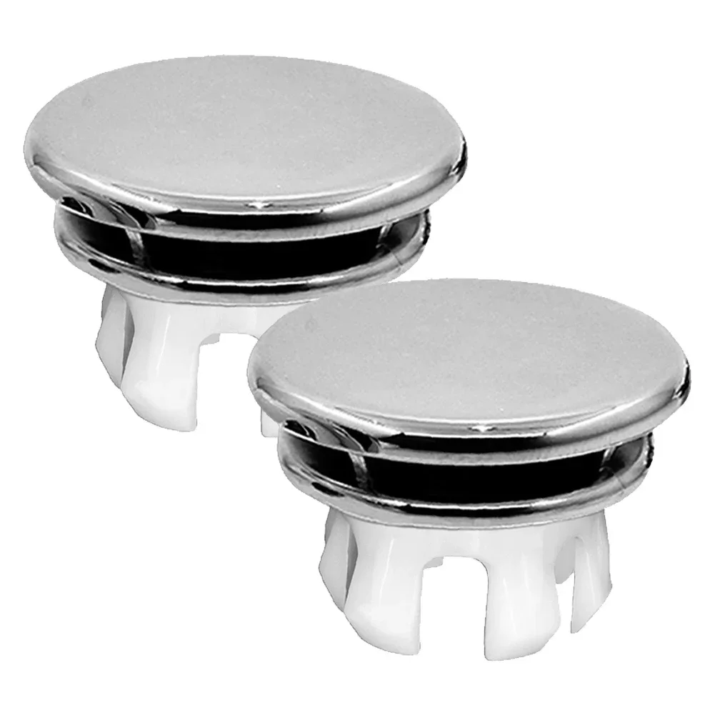 Couvercle de trop-plein pour trou d'évier HOBasin, couvercle de remplacement, anneau de garniture rond chromé, couvercle de éviers ABS, 33x11.8mm, 2 pièces
