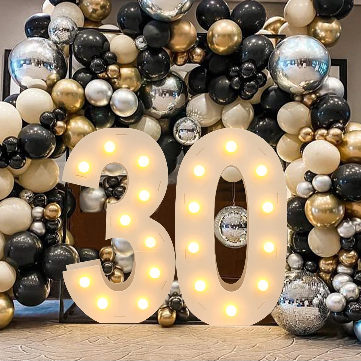 

91.5CM Giant Number Led Light Frame 1st Birthday Party Decor Kid Wedding Balloon Filling Box 30 40 50 Birthday Party Decor Adult