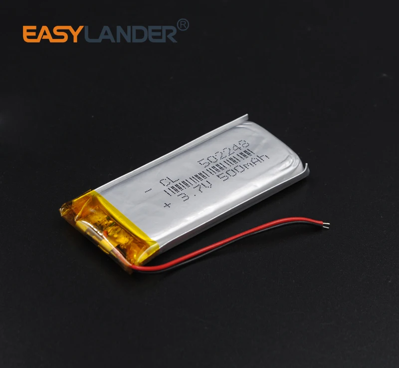 3.7V 500mAh 502248   แบตเตอรี่ลิเธียมโพลิเมอร์ Li-Po แบบชาร์จไฟได้สําหรับ GPS ลําโพงบลูทูธบันทึกไฟแช็ก Tachograph เซลล์ li-ion