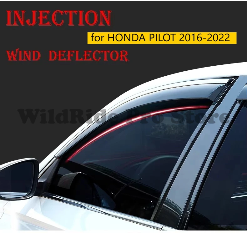 Accesorios de coche para HONDA PILOT 2016-2022, deflectores de viento para ventana, visera de ventilación, protectores contra la lluvia
