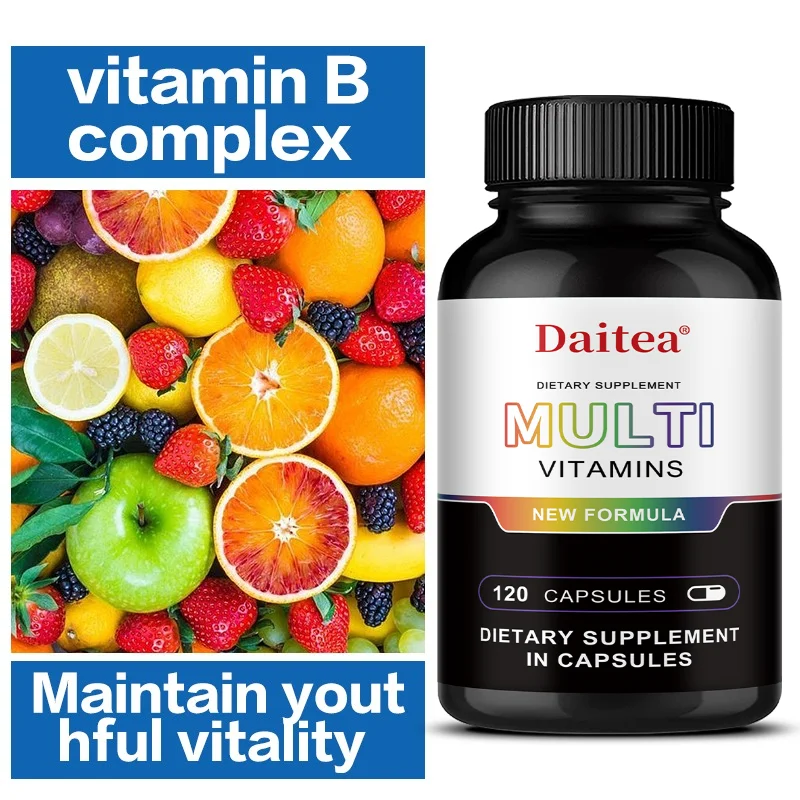 

Multivitamin & Mineral Capsules, A C B Iron Selenium, Support Energy Metabolism Muscle Immune Heart Brain Hair Skin Nail Health