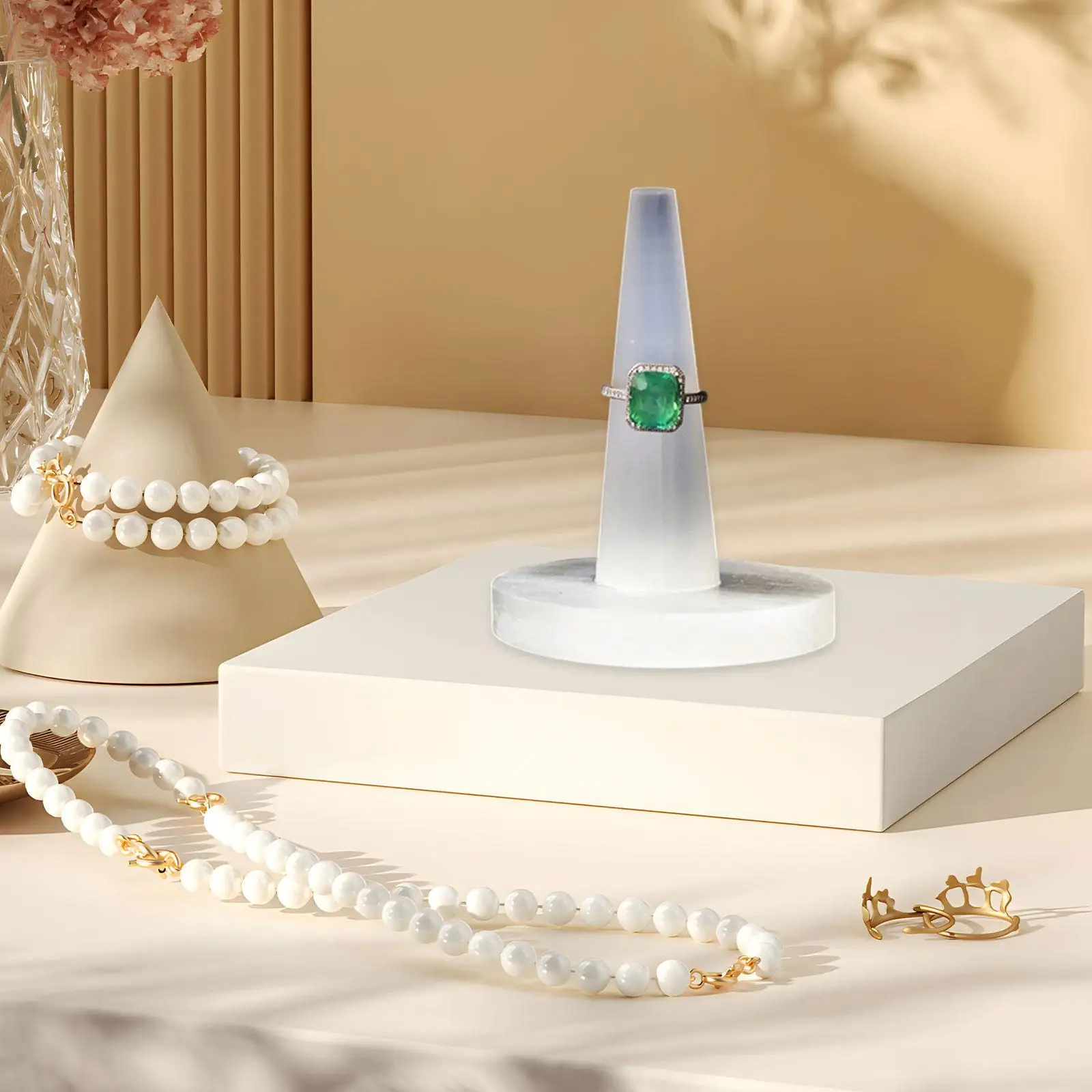 حامل عرض منظم مجوهرات متعدد الوظائف حامل مجوهرات إصبع هدية منزلي حامل لسطح المكتب