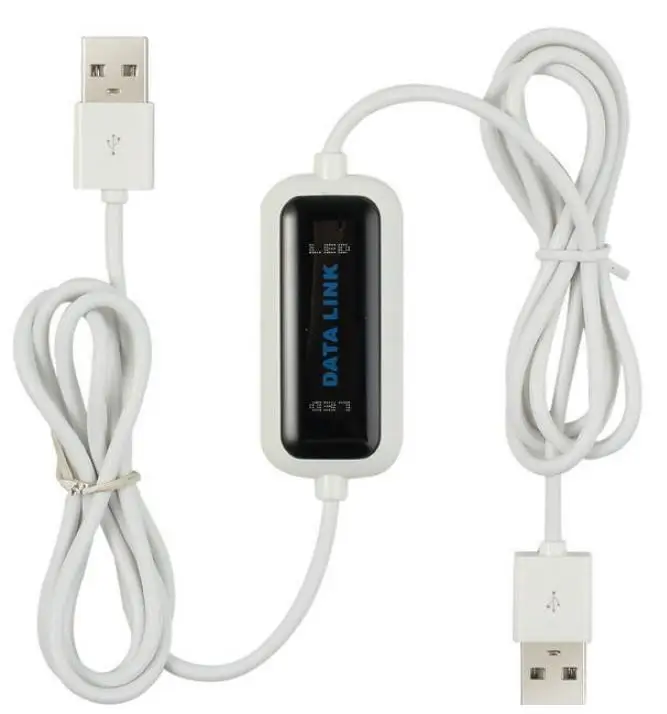 USB 2.0 High Speed PC To PC Online Share Sync Link Net Direct Data File Transfer Bridge LED Cable Easy Copy Between 2 Computers