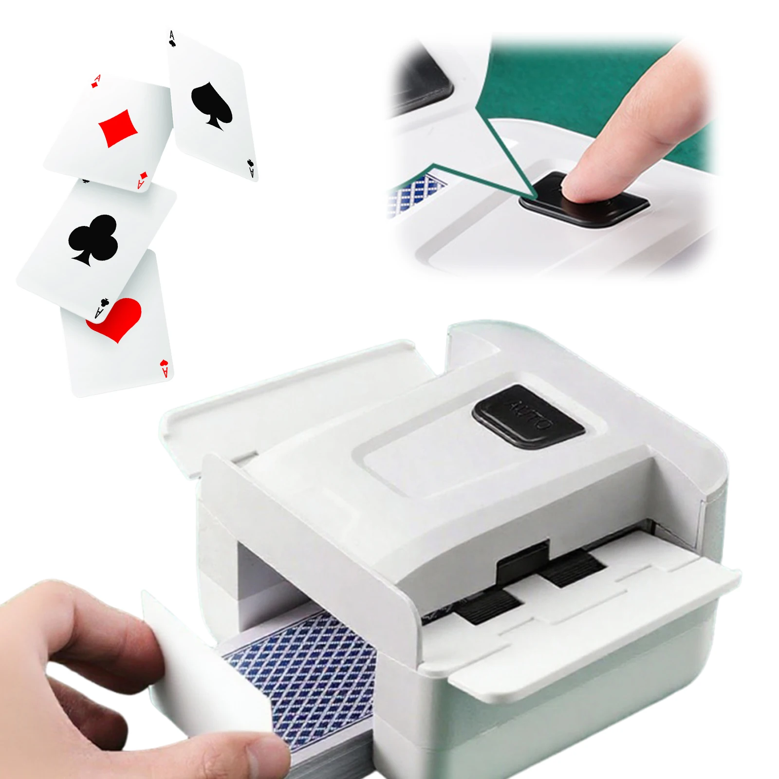 

Automatic Portable Shuffler Rechargeable Low Noise Electric Shuffling Machine for Poker Texas Blackjack Skip-Bo Bridge Phase 10