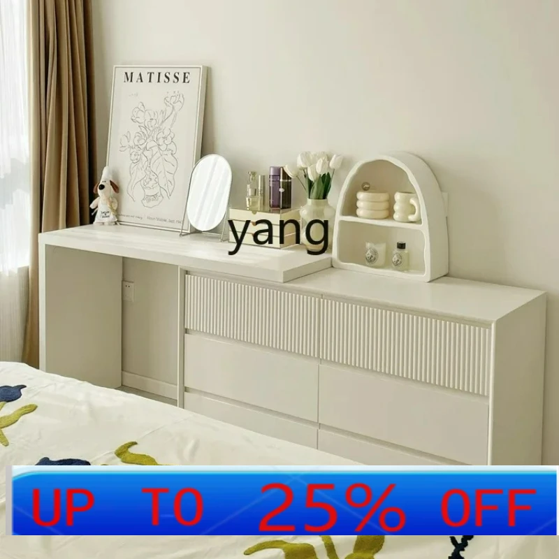

LTT Cream Style Dresser Chest of Drawers Integrated Modern Minimalist Makeup Table Solid Wood Storage Cabinet