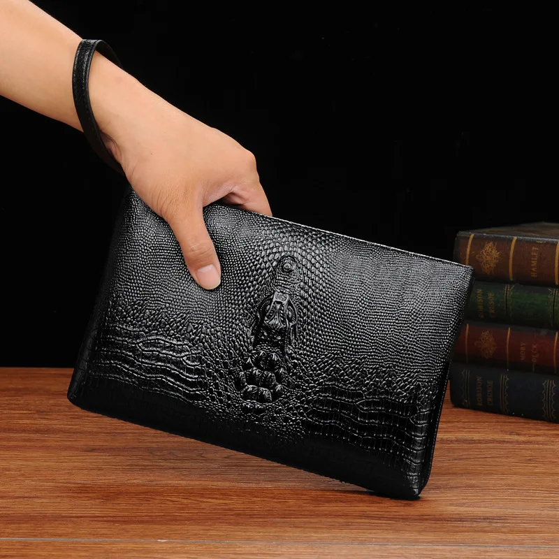 Men's PU Leather Long Wallet Clutch Double Zipper Fashion Black/Brown Casual Business Purse Handy Money Bag