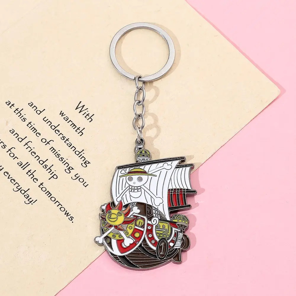 One Piece Thousand Miles of Sunshine Cartoon Cute Metal Keychain Personality 2D Backpack Pendant Animation Peripheral Wholesale - view 3