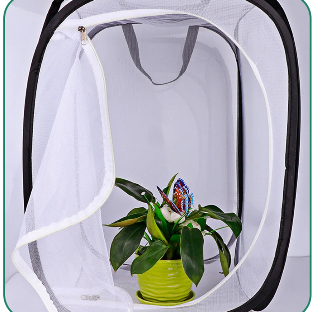 

30x30cm Portable Foldable White Insect Cage Bug Habitat Outdoor Exploration Kids House Mesh Cage for Nature Study Concentration