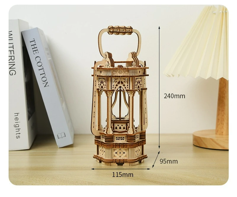 3D Puzzle Wooden Toys Puzzle Assembly Toys DIY Creative Toys Retro Lanterns Materials