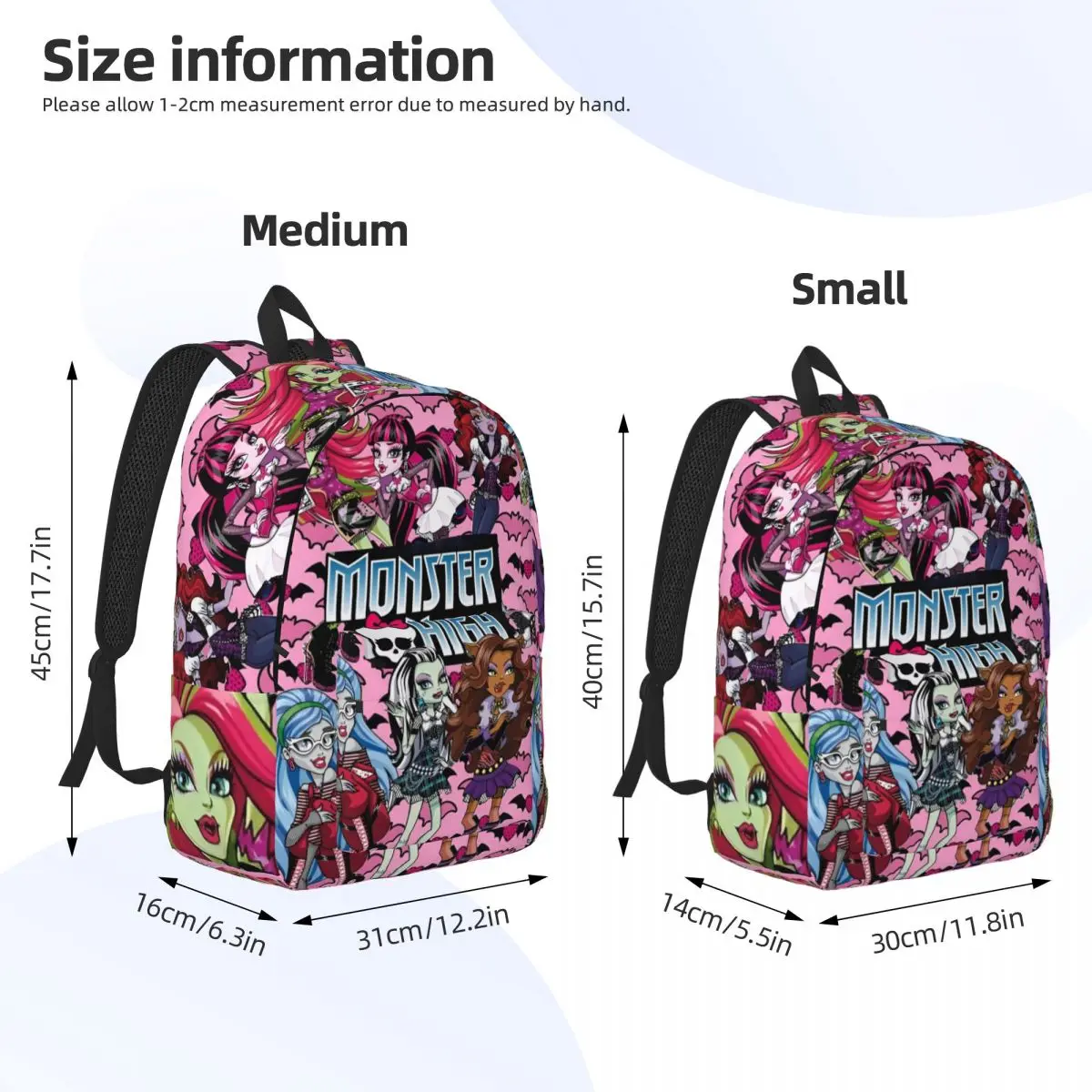 Monster High Fashionable and versatile backpack, suitable for both men and women, showcasing individual charm.