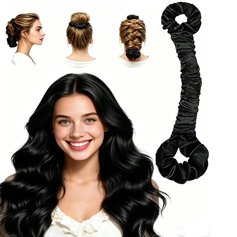 Jumbo Satin Heatless Hair Rollers Lazy Sleep-in Big Wave Curler No Heat Damage Scrunchie Type Women DIY Hair Styling Accessory view 3