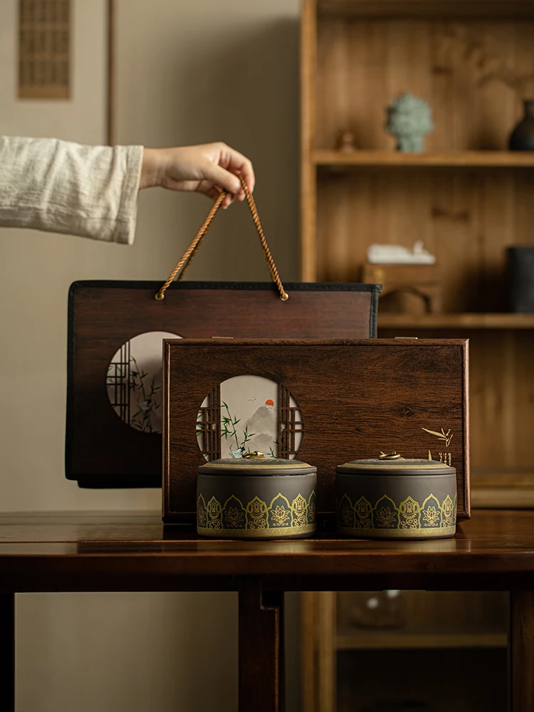 

Chinese Sle Tea Paaging Box Emp Gift Box for Pu'er Tea Bla Tea Storage Emp Can Tea Gift Box Vintage Retro Sle