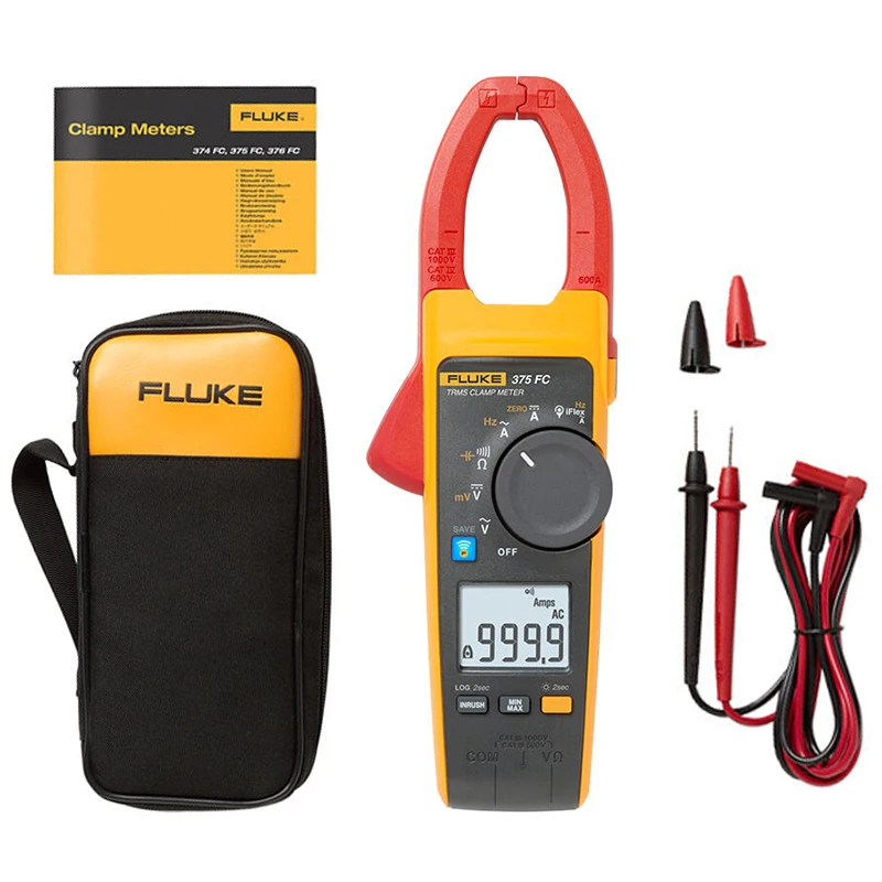 FLUKE 375 375FC RMS AC/DC Clamp Meter ,600 A AC and DC Current Measurement 1000 V AC and DC Voltage Measurement