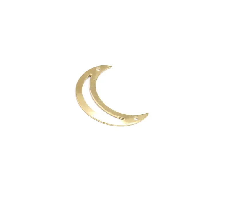 

20pc Crescent Moon Charm, Moon Connector, 24mm, Earring Findings, Brass Charms for Jewelry making -R2821