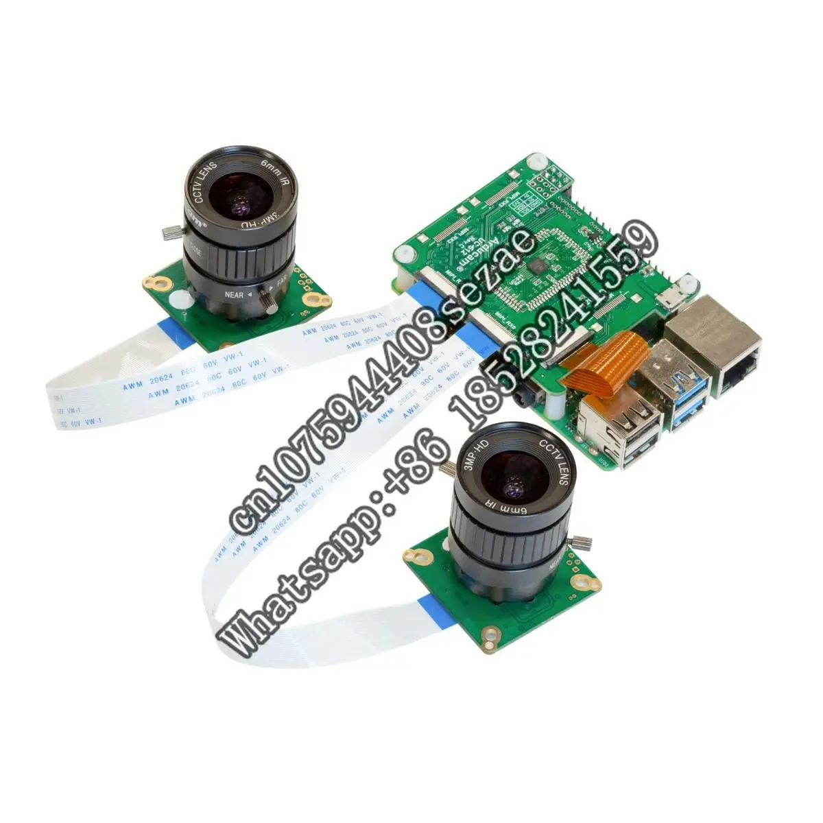 Arducam 12MP*2 Synchronized Stereo  Bundle Kit for Raspberry PiTwo 12.3MP IMX477  Modules with CS Lens and Camar