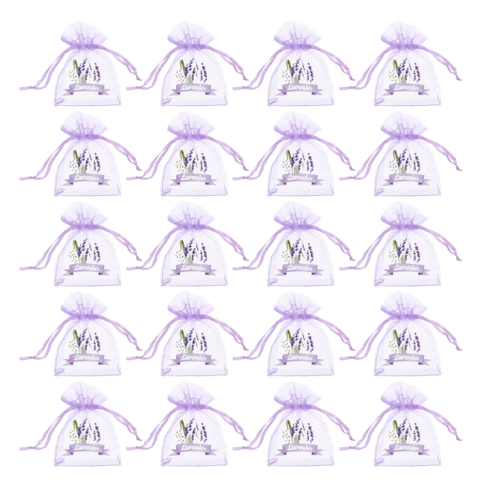 50 قطعة أكياس رائحة الخزامى فارغة زهرة الشاش التوابل خزانة تخزين الرباط الأورجانزا مجوهرات الحقائب تخزين الزهور المجففة