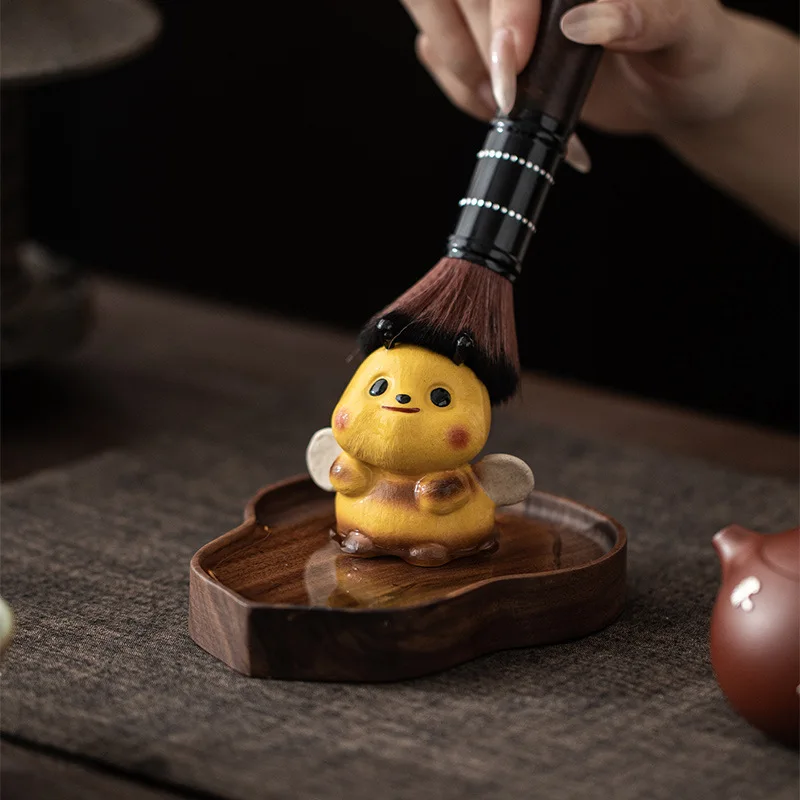 Tea Pets Little Bee Figurine Cute Cartoon Desktop Decor Creative Bumblebee Table Ornament Accessory Office Home School Childern - view 3