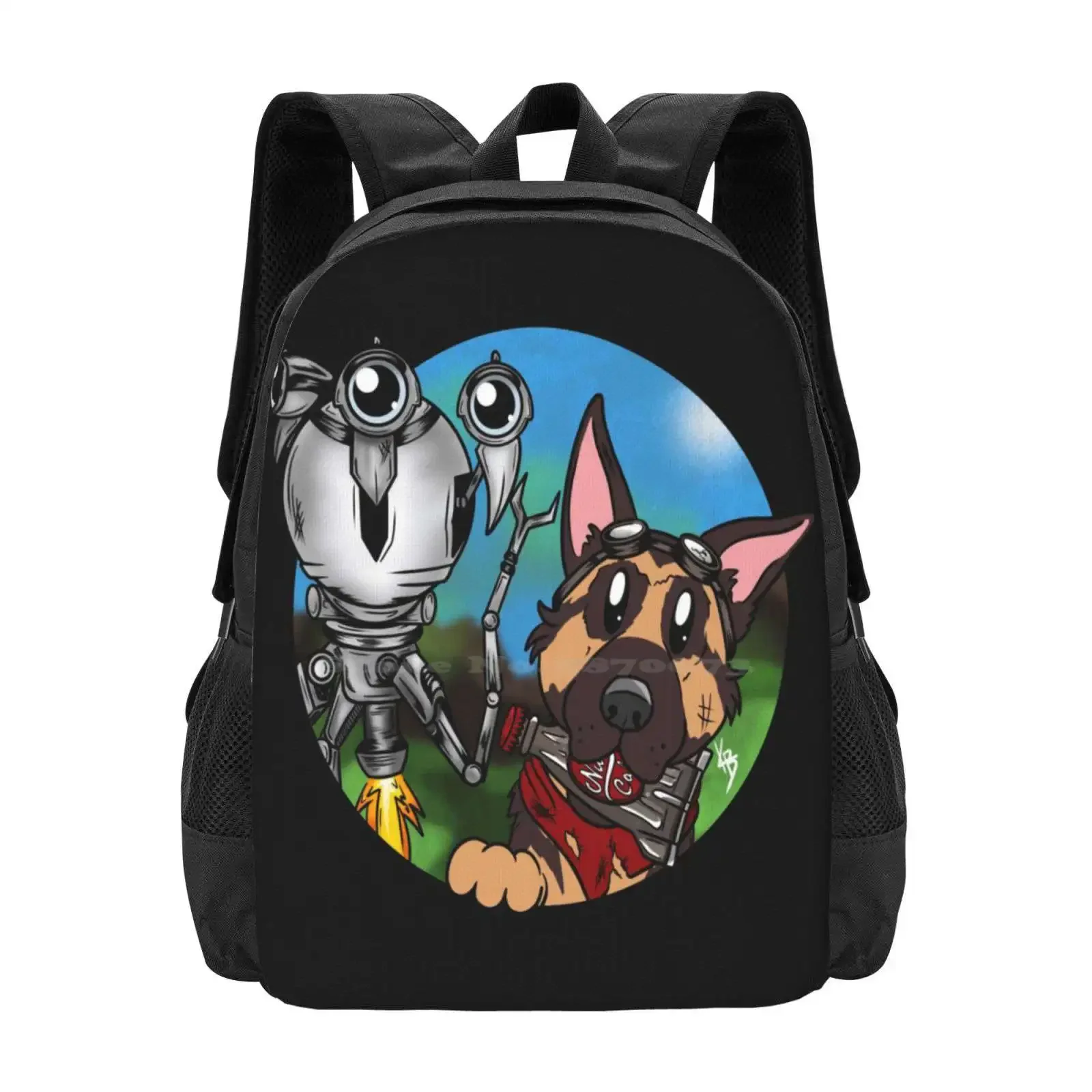 

Best Companion Perk Hot Sale Schoolbag Backpack Fashion Bags Nuclear Nuketown Dogmeat Robot Cola Radiation Kayyarkham Video