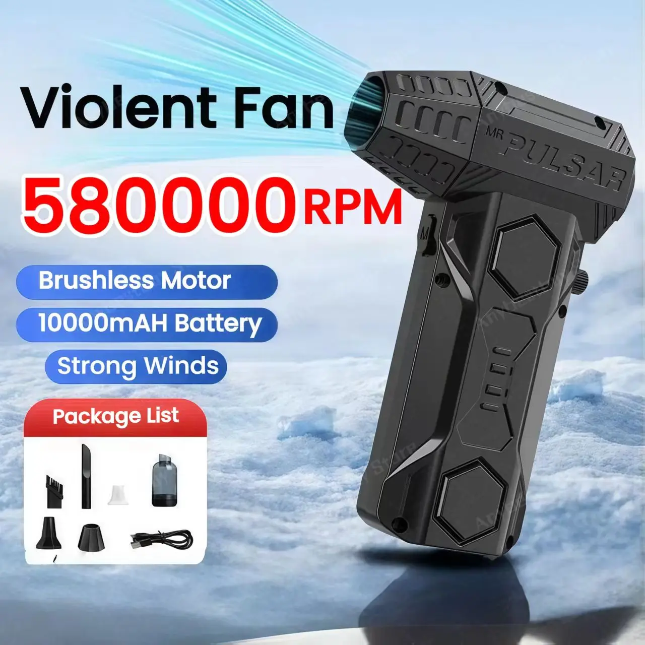 X11 منفاخ الهواء تدفق الهواء القوي فرش مروحة منفاخ نفاث اللاسلكية منفاخ الغبار Ctype قابلة للشحن منفضة الهواء المضغوط مروحة عنيفة