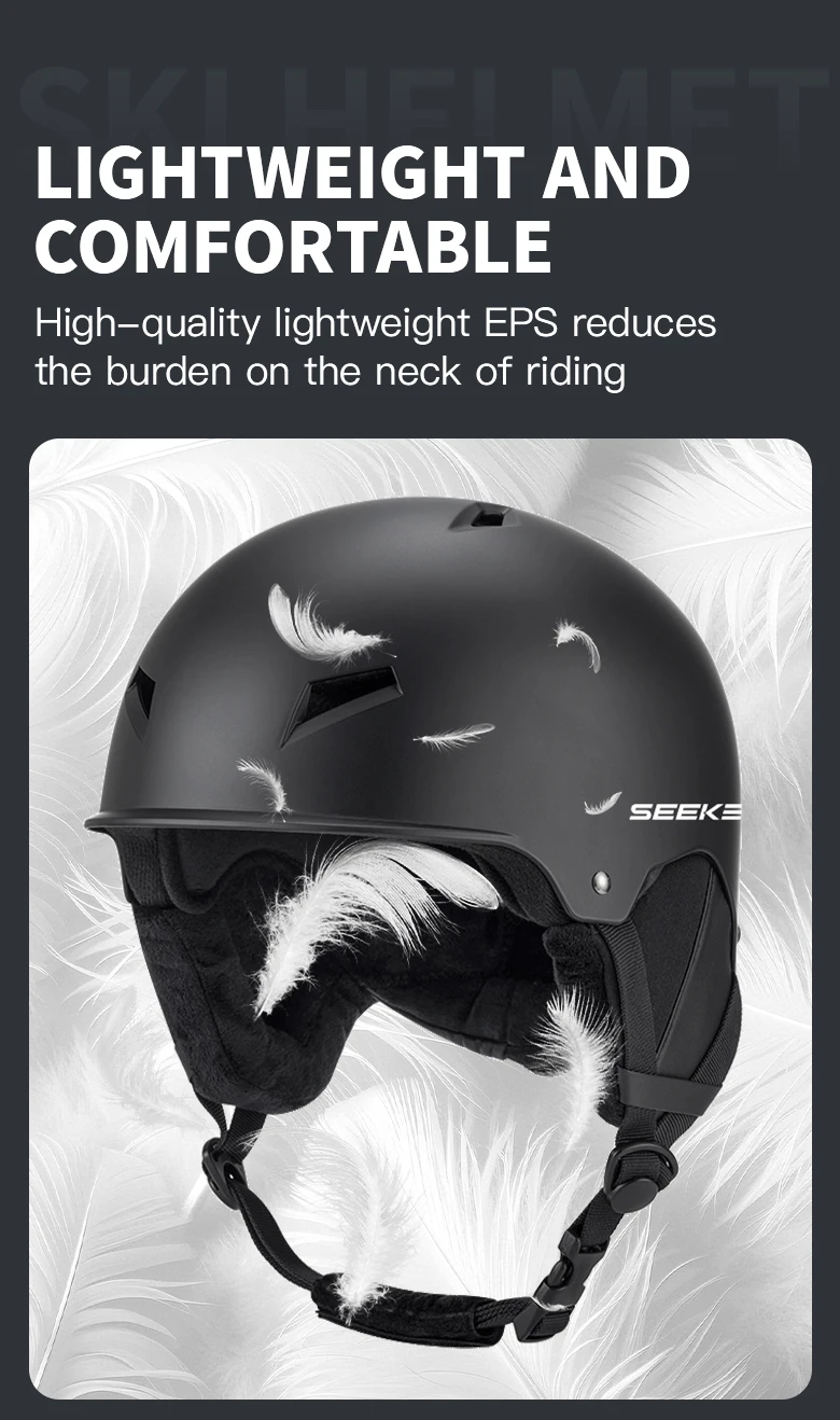 SEEKER Winter-Skihelm für Outdoor-Sportarten, Anti-Kollisions-Skihelm für Kinder und Erwachsene, Einzel- und Doppelbrett-Sicherheitsskihelm – Detail 5