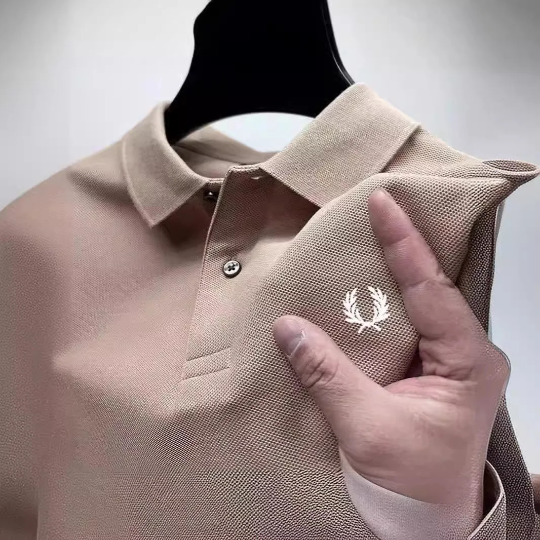 

2025 Men's Flip Collar Half Sleeve Polo Shirt Fashion Leisure Business Embroidery T-shirt Polo Shirt