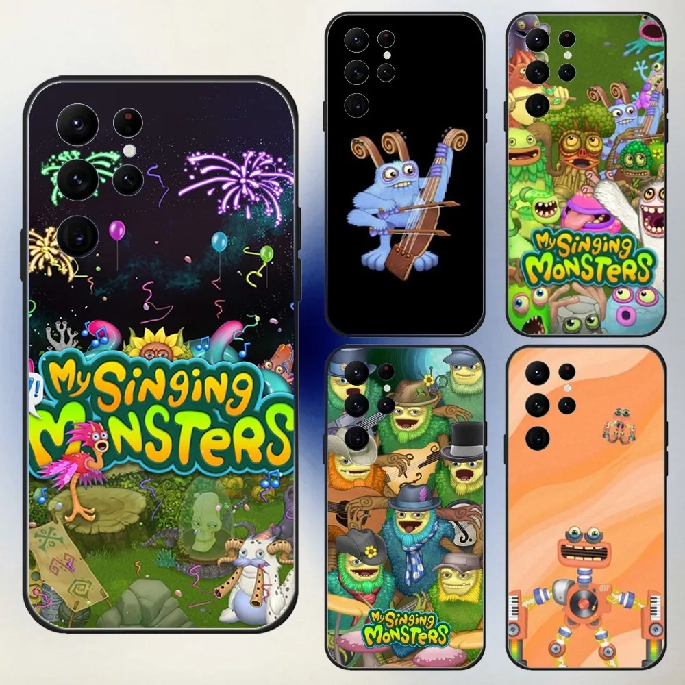 My Singing M-Monsters Phone Case For Samsung S24,23,22,30,21,10,9,Ultra,Plus,Lite,FE,5G Black Soft Case