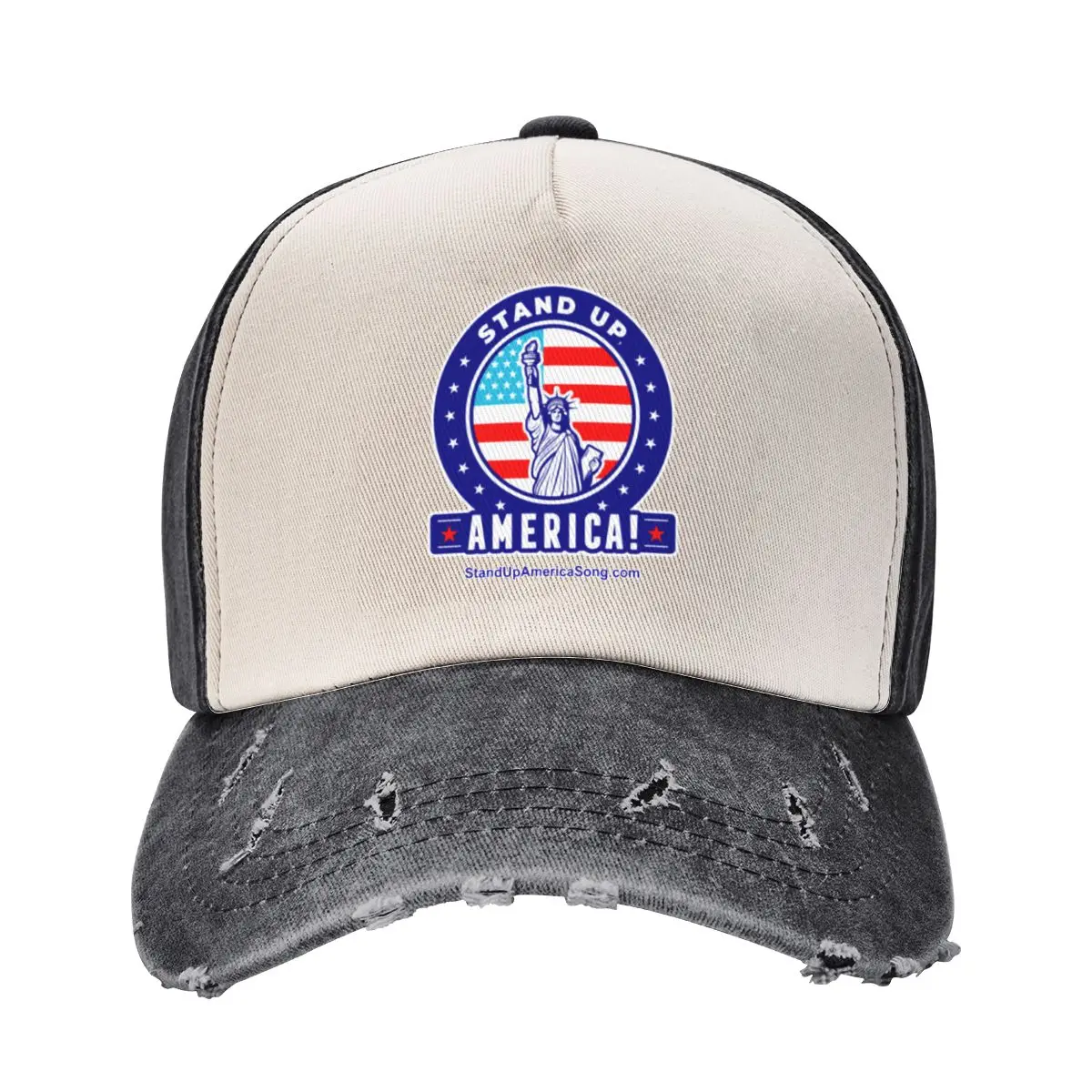 

Stand Up, America! with slogan for Large Prints mostly for dark backgrounds Baseball Cap cute Sun Cap Caps For Men Women's