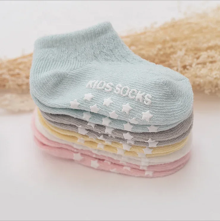 Custom design logo OEM Summer pure color knit ankle 100 cotton recycled cute baby unisex bombas fashion Kids grip toddler socks