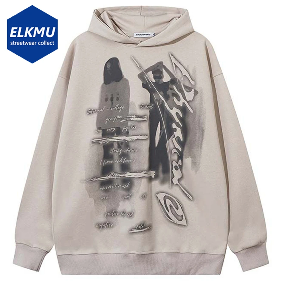 

2024 Streetwear Hip Hop Hoodies Graphic Printed Oversized Harajuku Pullover Hoodie Y2K Gothic Punk Hoodie Men's Sweatshirt