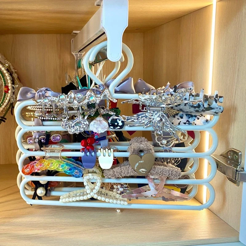 【New】Large Capacity Hair Claw Organizer Hair Turban Organizer Rack Wall Mounted Clothes Rack Space Multifunctional Organizer