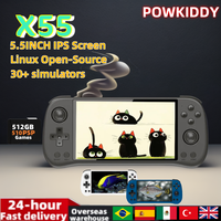 POWKIDDY X55 Retro Handheld Portable Video Game Consoles 5.5 INCH IPS Screen RK3566 Open-Source Linux System TV HDMI 512G Games