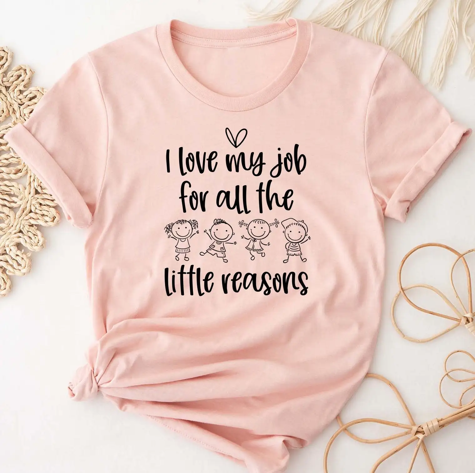 I Love My Job For All The Little Reasons T Shirt Back To School Teacher Preschool Kindergarten